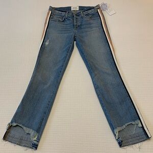 NWT Free People ‘McGuire’ ribbon accent cropped jeans